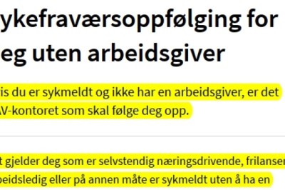 Sykefraværsoppfølging for deg uten arbeidsgiver - nav.no